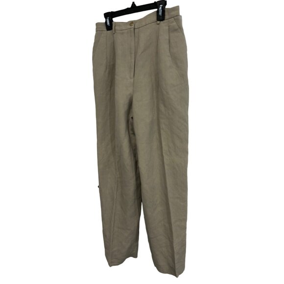 Vintage Cache Womens Pleated Wide Leg Linen Blend Pants Size 8 - Picture 3 of 9